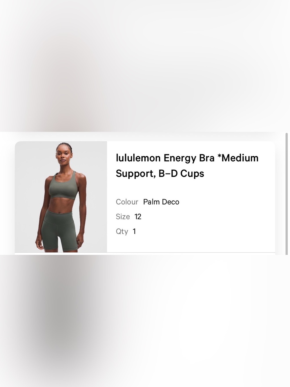 Lululemon Energy Sports Bra Palm Deco